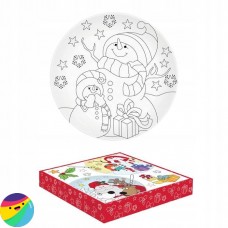 Snežak set krožnik + barve Snežak set krožnik + barve